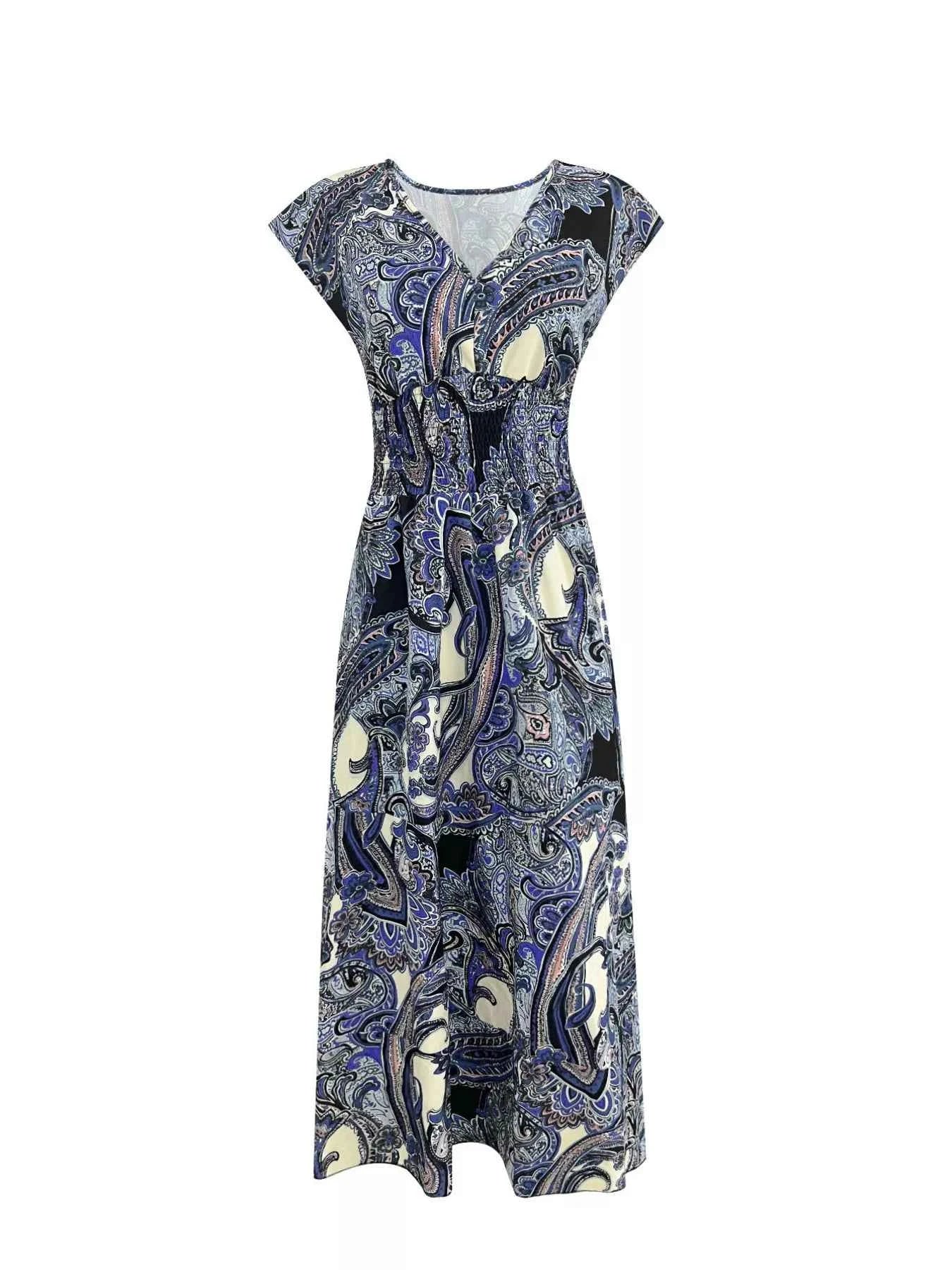 Plus Size Floral V-Neck Cap Sleeve Maxi Dress 74d807b79e7a45caaf4b51fbbebd4f86-Max-Origin