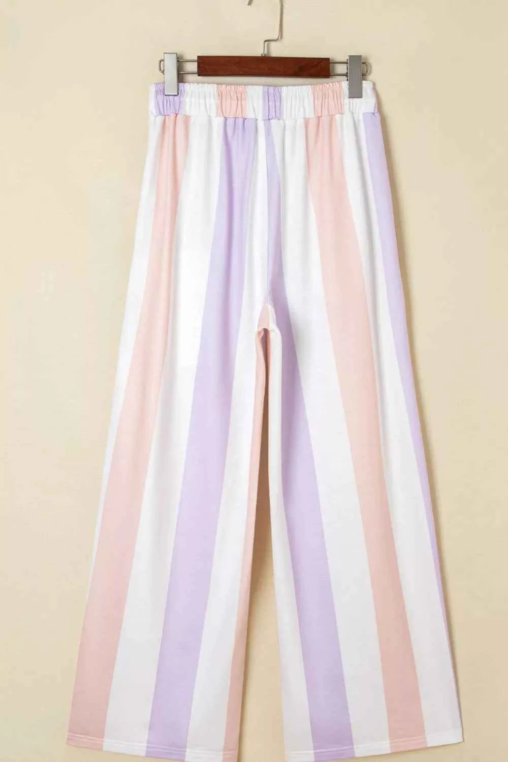 Stripe Multicolored Print Drawstring Loose Pants with Side Pockets 74e0223a-20fd-41ae-905d-711ac694cbe6-Max-Origin