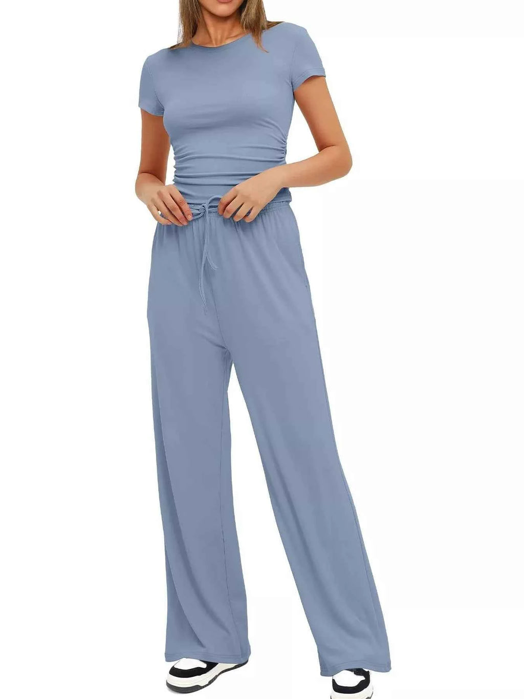 Round Neck Short Sleeve T-Shirt and Pants Set 74ea81b854dd4fd7a933b20b52a4a19c-Max-Origin