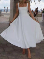 Square Neck Wide Strap A-Line Dress 750655fa-16d7-45bb-9955-2abf1a431e84-Max-Origin