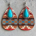Turquoise Teardrop Shape Wooden Dangle Earrings Style A One Size 751e0d438aa441f6ad14a72123906d2e-Max