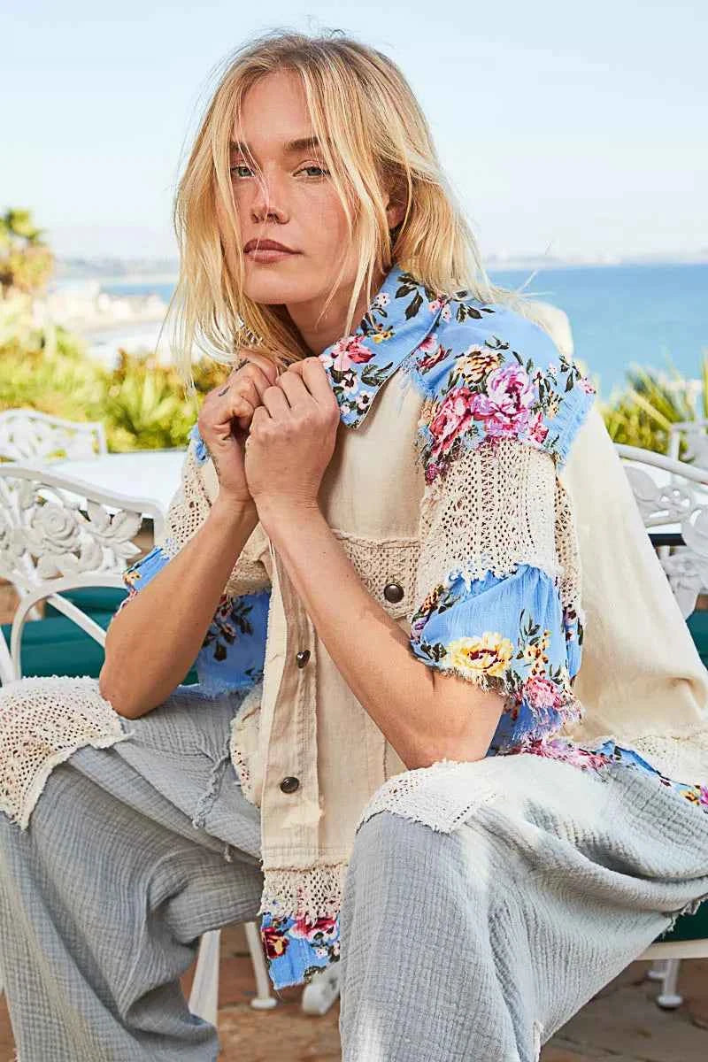 POL Lace Patch Floral Half Sleeve Shacket 75287dd0-41ba-4c91-9af6-452ad6a3003a-Max-Origin