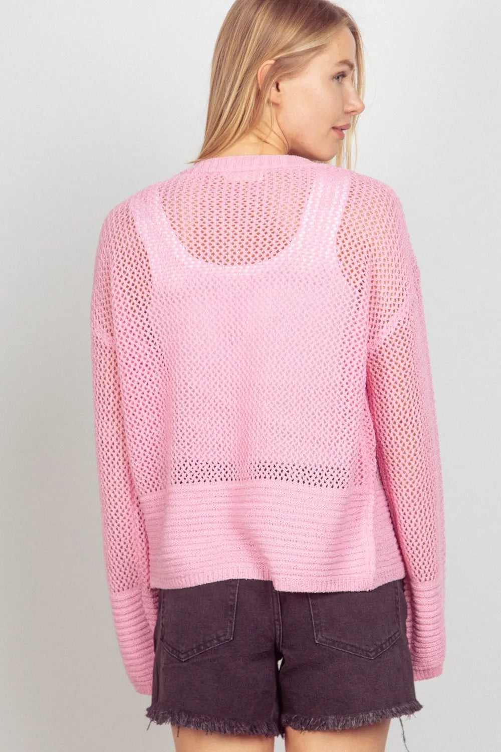VERY J Eyelet Open Front Long Sleeve Cardigan 752a2b21-be73-41e4-9586-cc6413cdaee4-Max