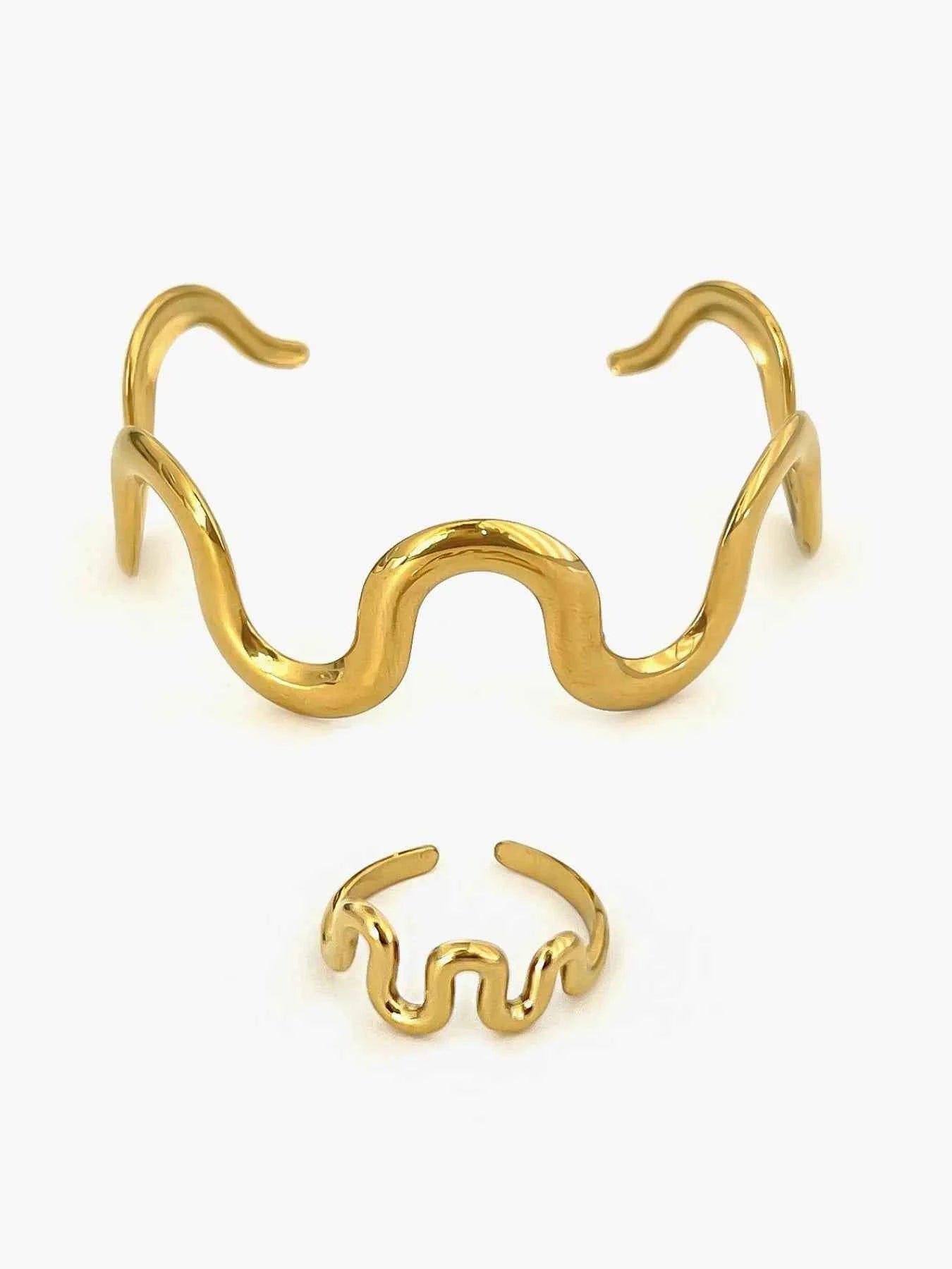 Wave Snake Design Ring and Bracelet Jewelry Set 752aff7b-80d7-478c-a5c8-d5eb6baf3f1f-Max-Origin