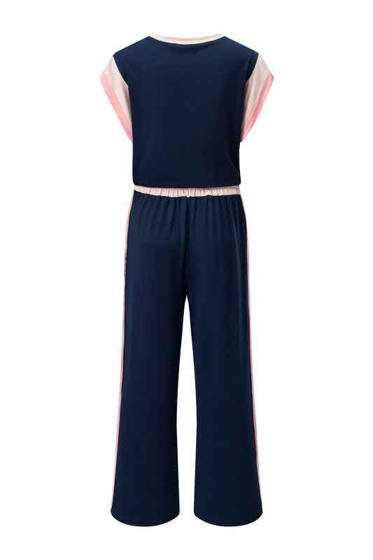 Colorblock Cap Sleeve Tee and Pants Set 75376dde-4a2a-409b-ae5f-e6cc26e630a1