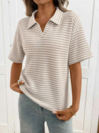 Striped Knit Short Sleeve Top 753b74c4191f4cf4adbe120bdf02d747-Max-Origin