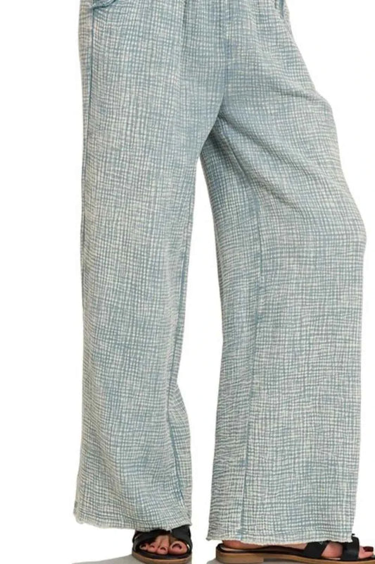 Zenana Washed Double Gauze Elastic Band Waist Pants 7545d4f4-9d1c-4d37-93ff-034ff1adbf19-Max-Origin