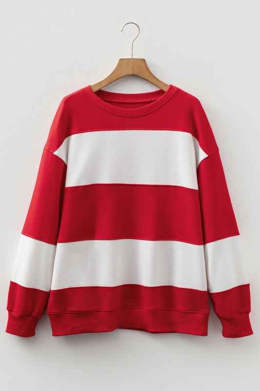 Phoebe Drop Shoulder Baggy Sweatshirt Red 7546853a-814f-4871-a3cf-94c49cb55d38_973dce52-47af-4e83-95c2-a821bdb336e6