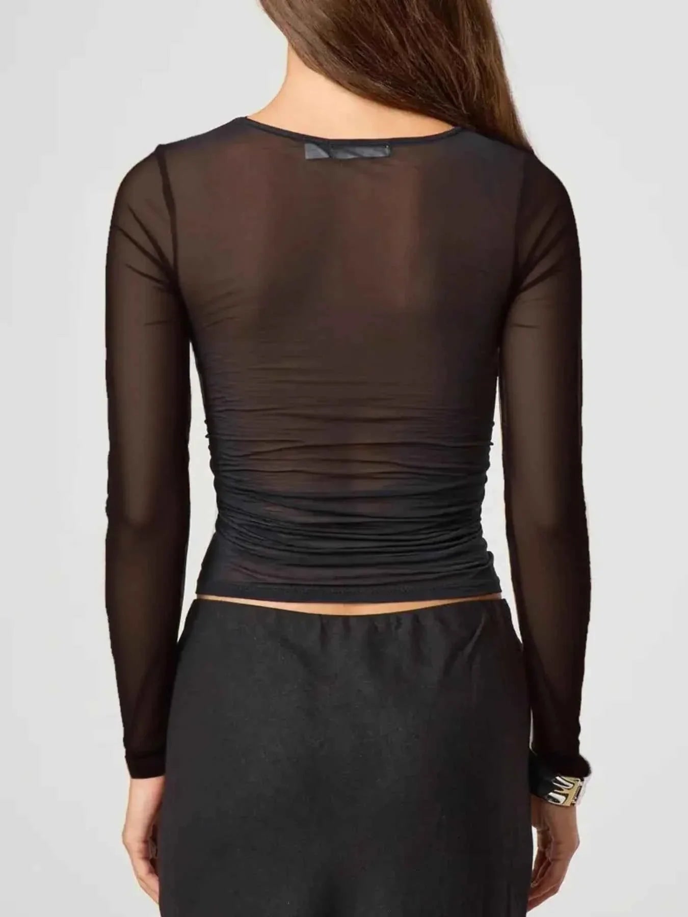 Ruched Mesh Long Sleeve Top 75542b92-f64e-49e4-ae47-d99540932d15-Max-Origin