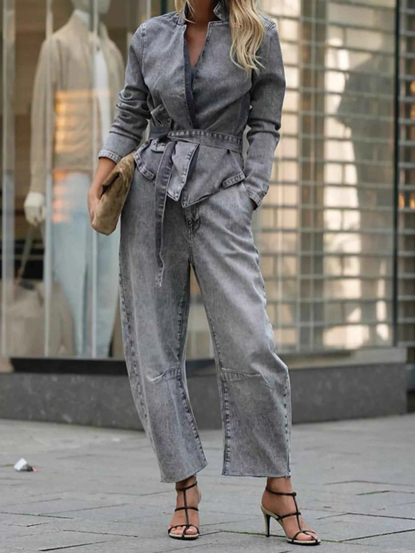 Long Sleeve Top and Wide Leg Jeans Denim Set Gray 75756ade9c764689a6fb7533c6cb4de0-Max-Origin