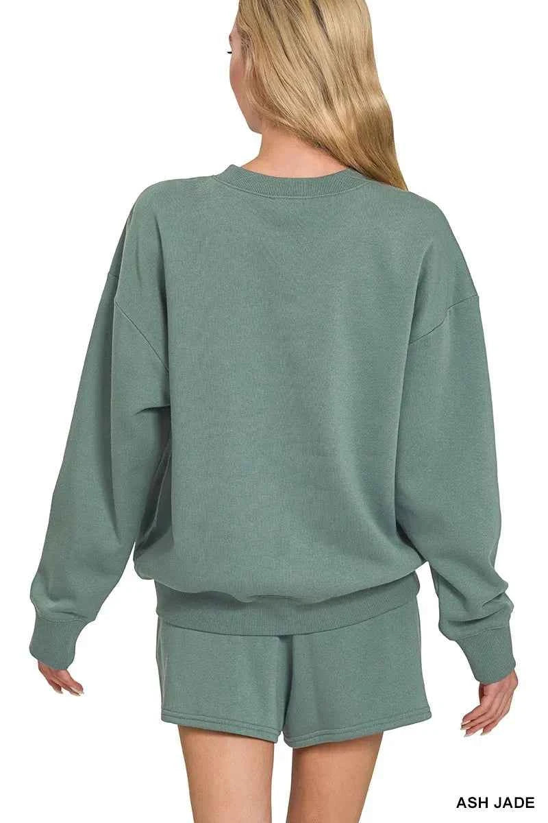 Zenana Fleece Long Sleeve Sweatshirts & Shorts Set 757b95d9879041f8b6c91e6f2bfaa309-Max-Origin