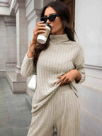 Ribbed Turtleneck Dropped Shoulder Top and Pants Sweater Set 758cbc63-650e-4972-853f-1aa502ad9213-Max-Origin