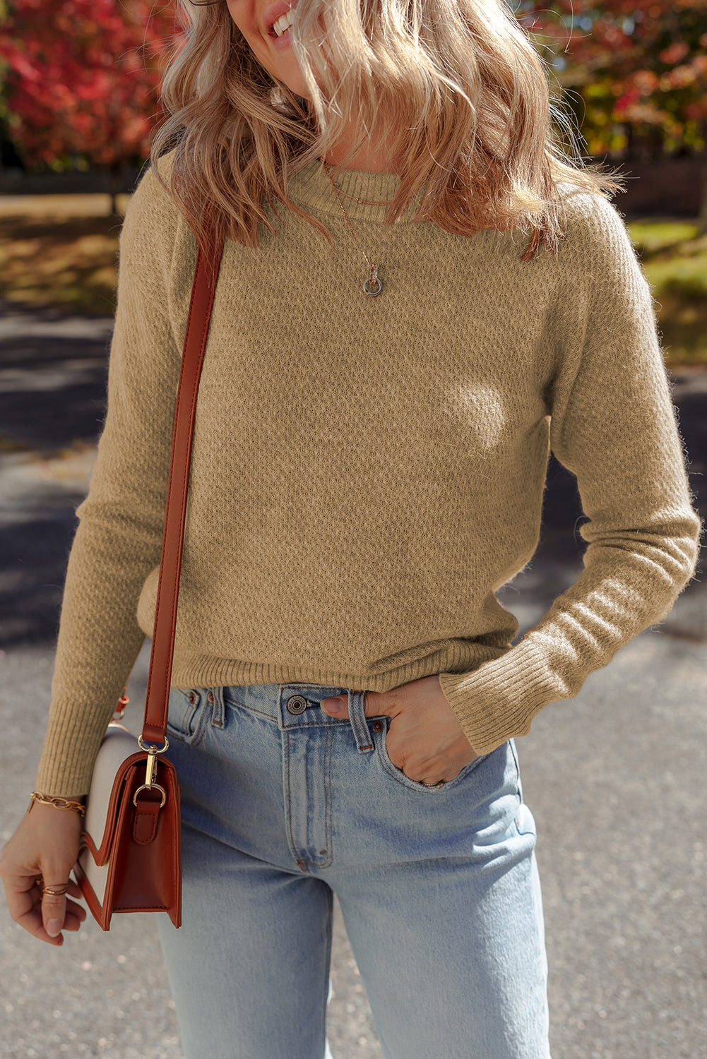 Straw Yellow Brushed Knit Casual Fitted Sweater Straw Yellow 41%Polyamide+29%Acrylic+24%Polyester+6%Wool 758f732137924698