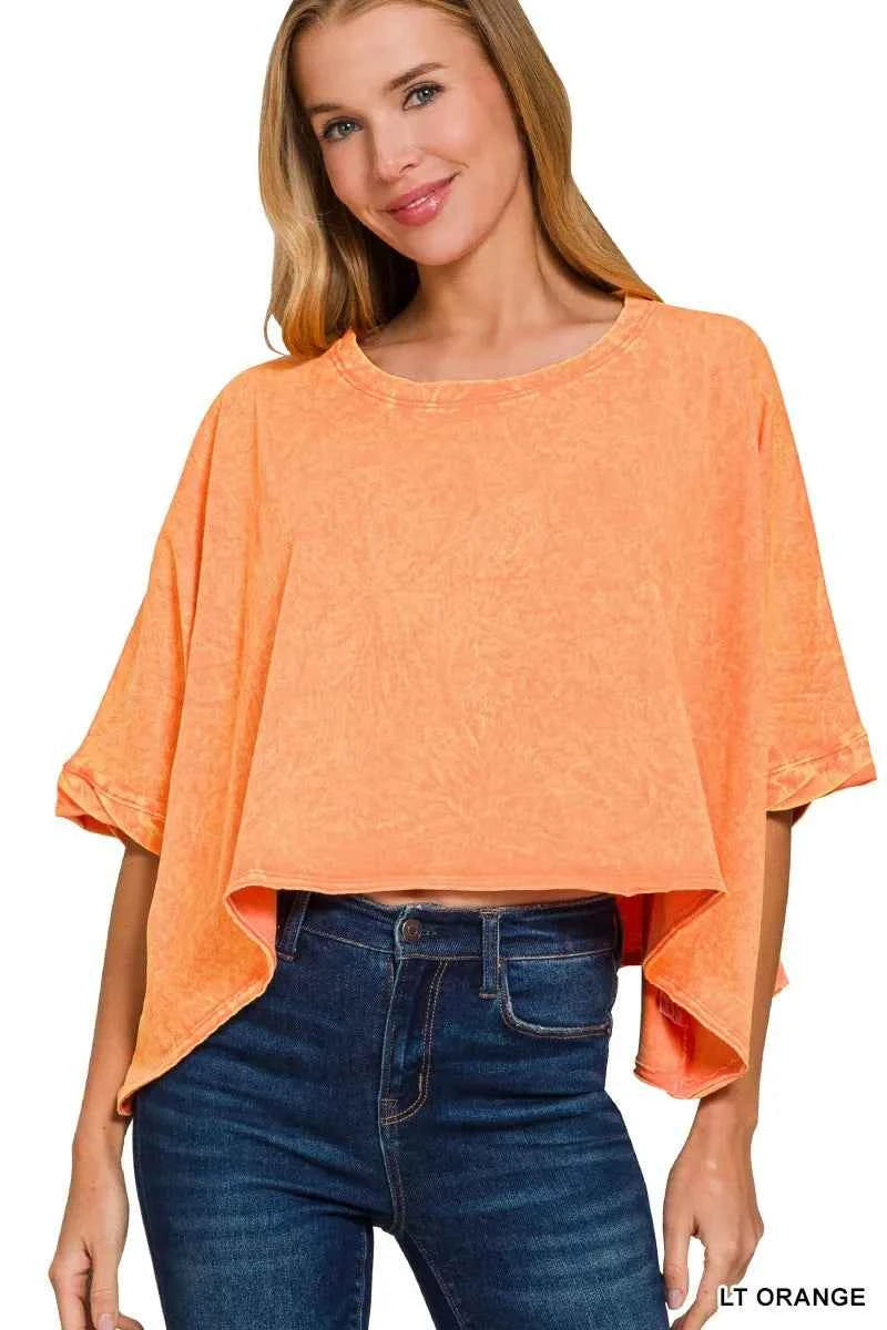 Zenana Premium Cotton Crinkle Wash Oversized T-Shirt LT ORANGE ONE SIZE 759353dc68aa4e58aacc14ba75fe6881-Max-Origin