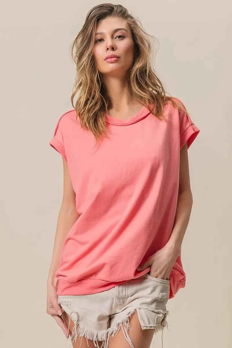 BiBi French Terry Drop Shoulder Basic Top 75955c86826d44daa777bb4f96d31812-Max-Origin