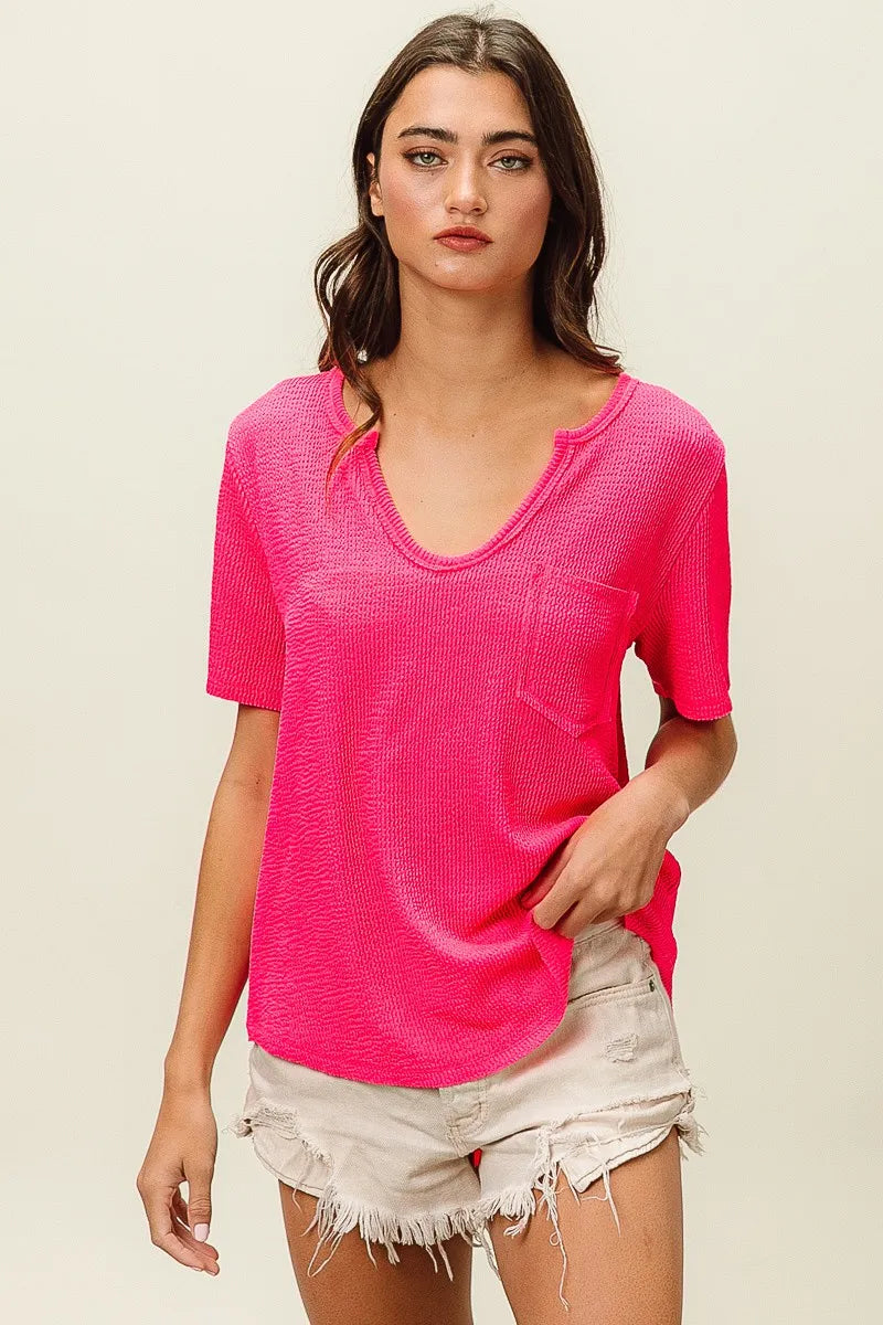 BiBi Waved Rib U Neck Top With Front Pocket 759b5086556541b59827fee7d46deb60-Max-Origin