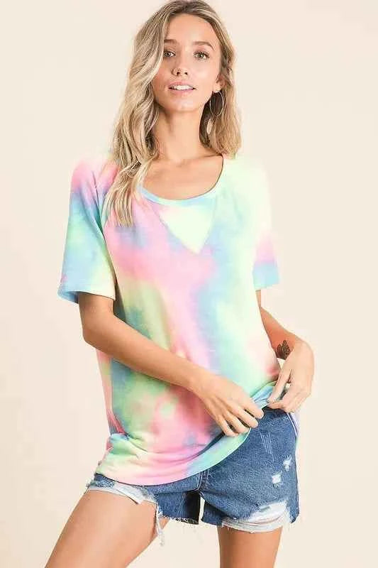 BiBi Tie Dye French Terry Print Top PASTEL MULTI 759e524f732f4bfc9542d0c517460007-Max-Origin
