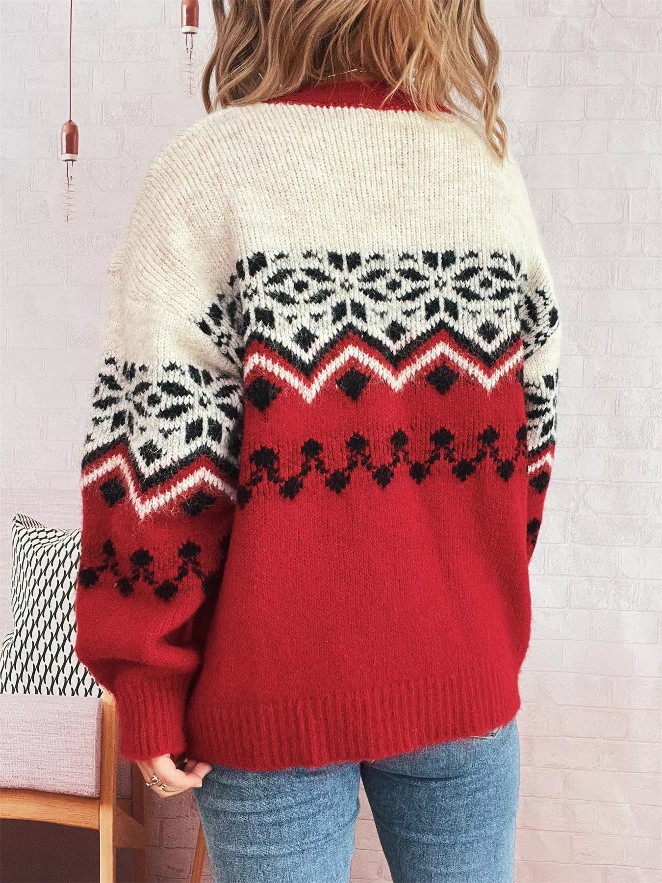 Christmas Button Up Drop Shoulder Cardigan 75c497c705e8412a96483431bf6b72c6-Max-Origin