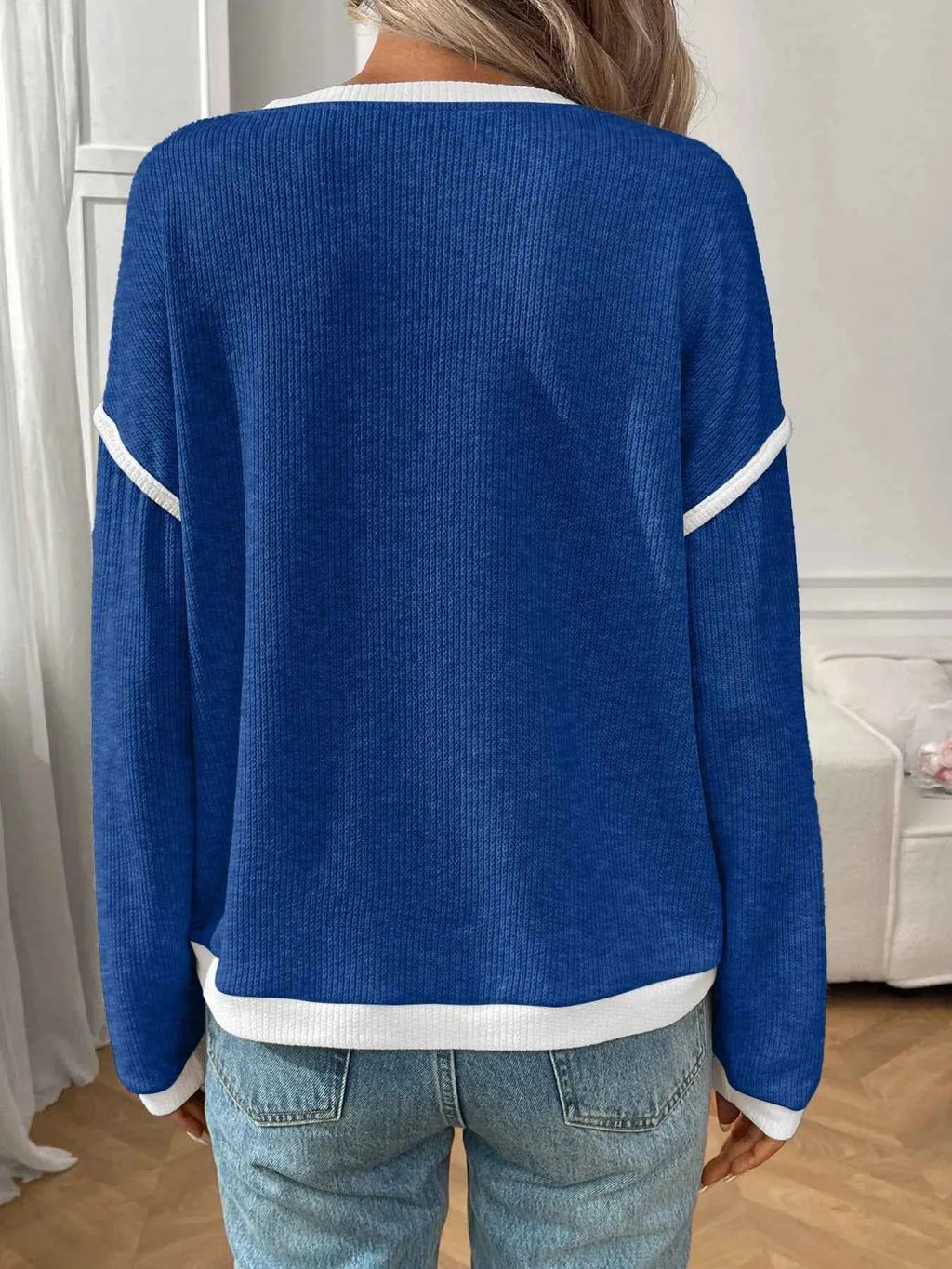 Ribbed Contrast Trim Long Sleeve Top 75c85693-52d8-4b48-a3fe-ae24f7f696b2-Max-Origin