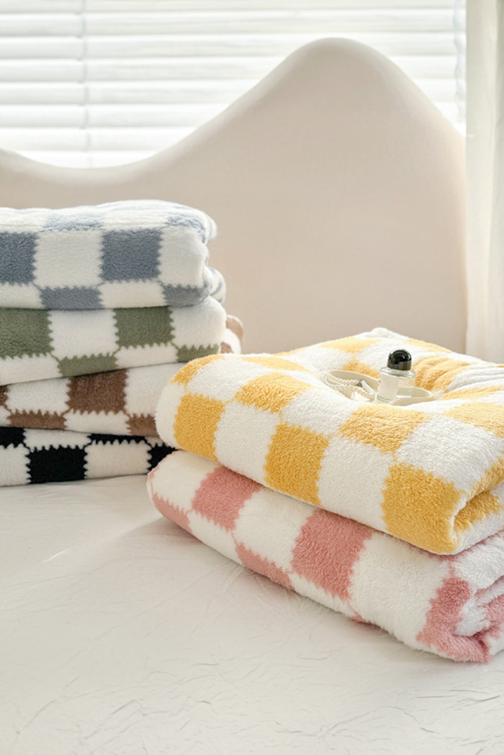 Black Checkered Fluffy Coral Fleece Blanket 75cebb236ea8feea