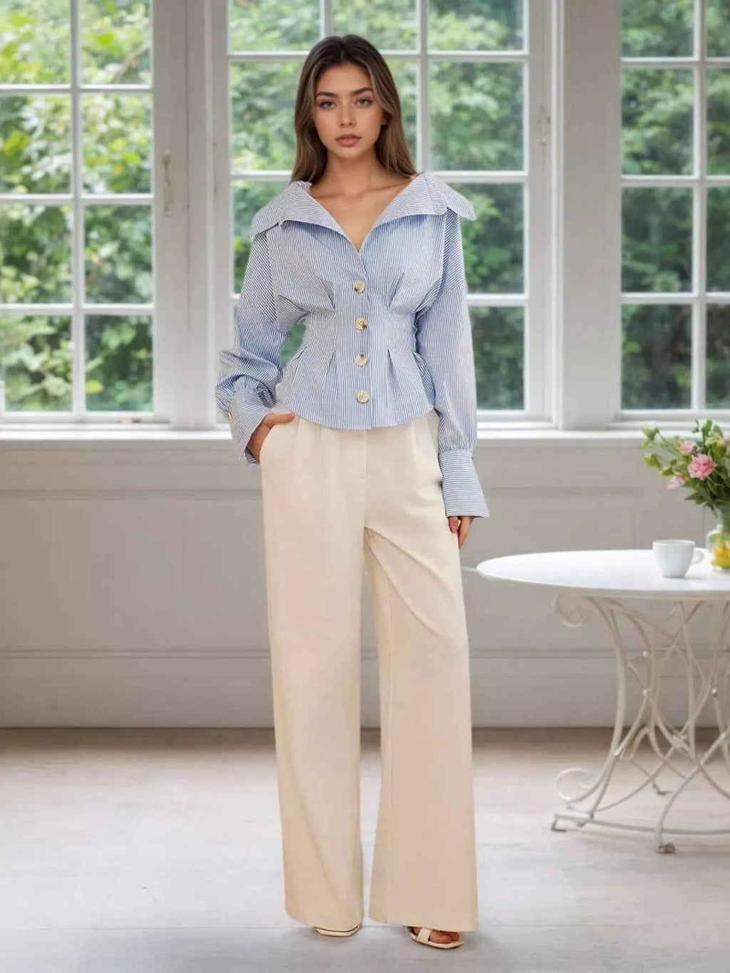 Striped Button-Up Long Sleeve Shirt 75d9e5897414498d8493a24b50f698c4-Max-Origin