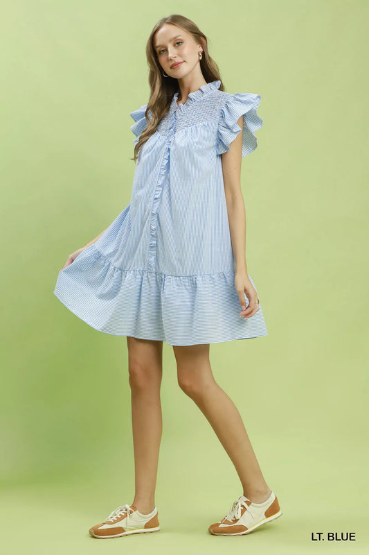 Stripe Smocked Yoke Ruffle Dress 75df97df-7e88-4c9a-9020-5227cb3952b5-Max-Origin