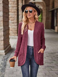 Open Front Ribbed Knit Cardigan Burgundy 75ecd425e7294d20844b54951cd5ec5c-Max-Origin