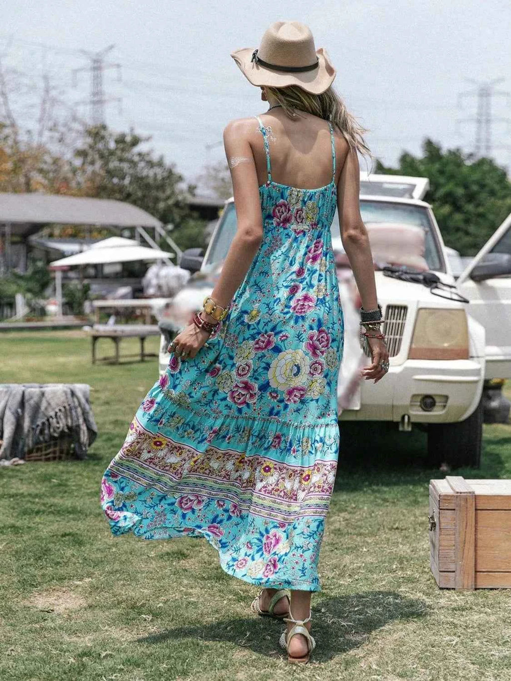 Tassel Floral Print Tiered Cami Dress 75f34221-20cc-4e57-a9d0-80b7b0404c5c-Max-Origin