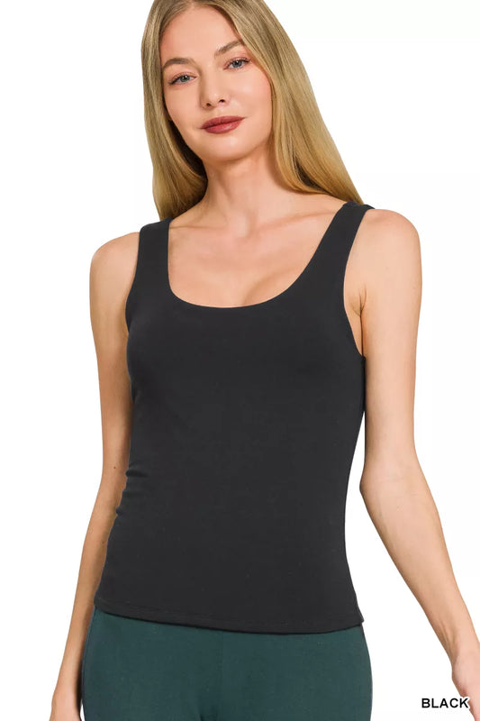 Double Layered Double Scoop Tank Top BLACK 75f4299c-35ac-4d95-a0cd-6c86f0306e3b-Max-Origin