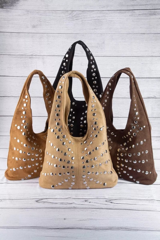 Fame Grommet Studded Suede Shoulder Bag 75f4df96-8875-48ac-a07e-5c5a4b2265ee-Max-Origin