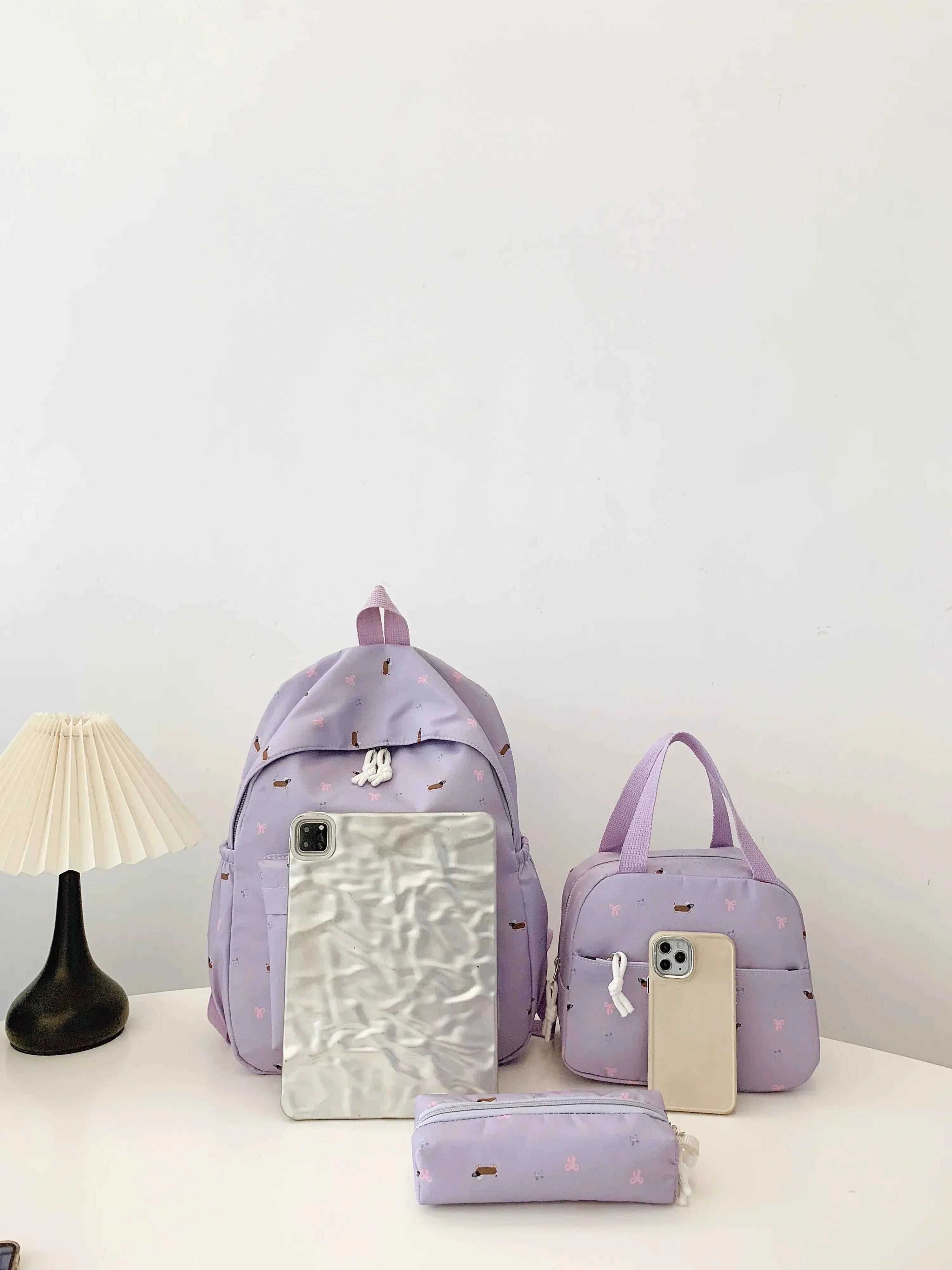 3-Piece Daisy Print Canvas Bag Set Purple onesize 76199a61074247b5aa46569536a3e702-Max-Origin
