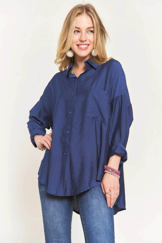 ADORA Button Down Linen Shirt NAVY 761b209eafc64824820db81935af6807-Max-Origin