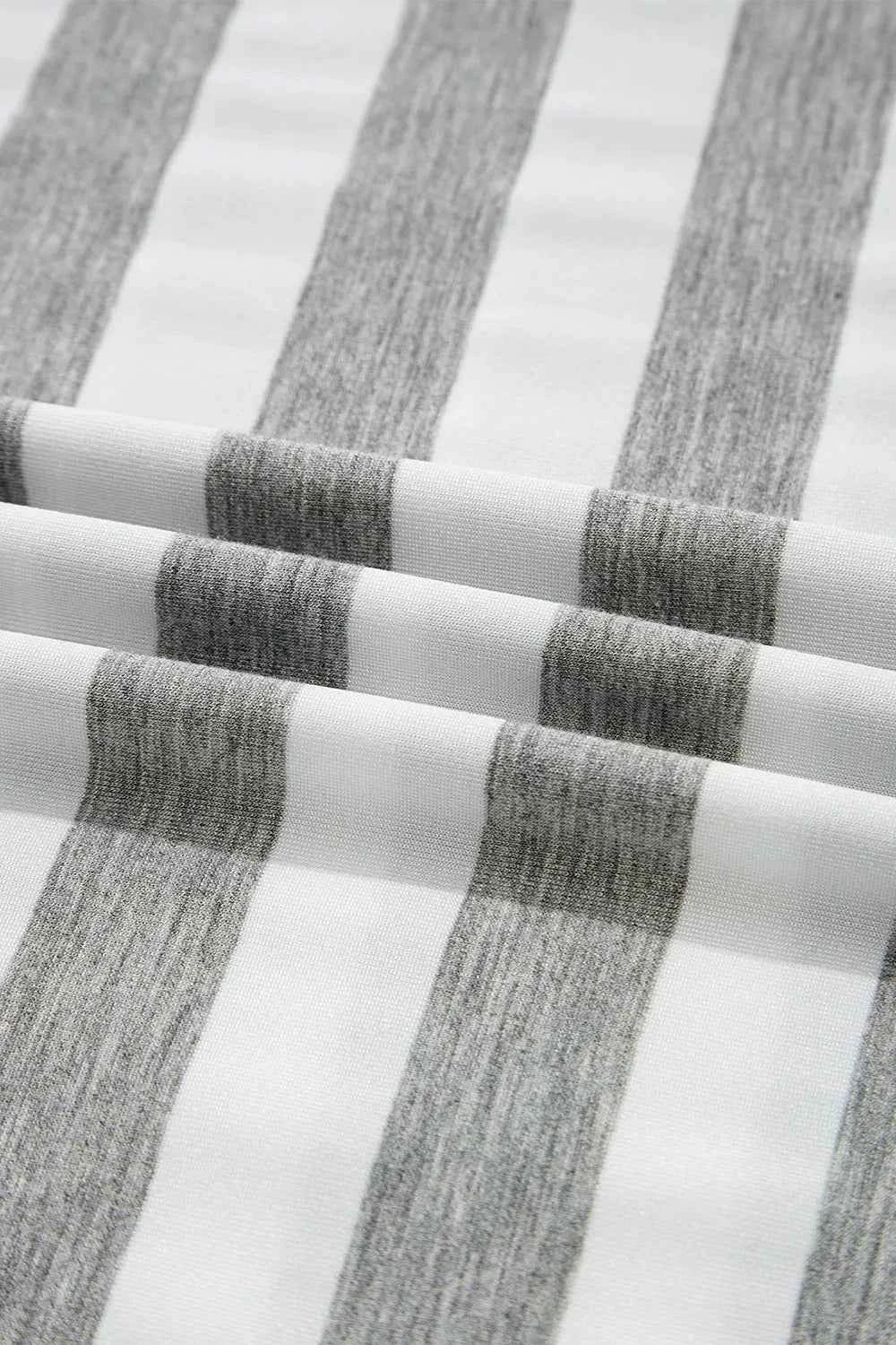 Casual Striped V-Neck Midi T-Shirt Dress 76251bcc-2f70-4da8-b5f7-17e2b4d742b2-Max