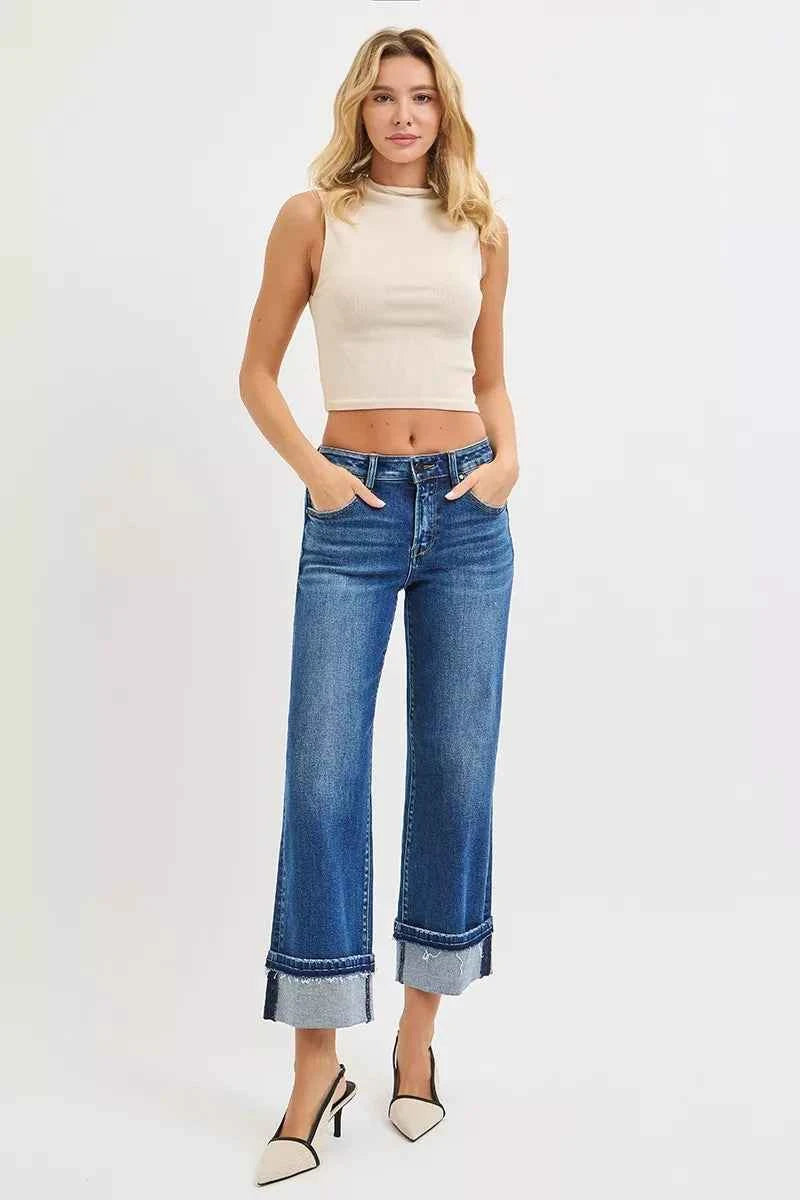 RISEN Mid Rise Ankle Straight Jeans with Cuffed Hem 76257ce26fb141a78dfe440079d7bbd9-Max-Origin