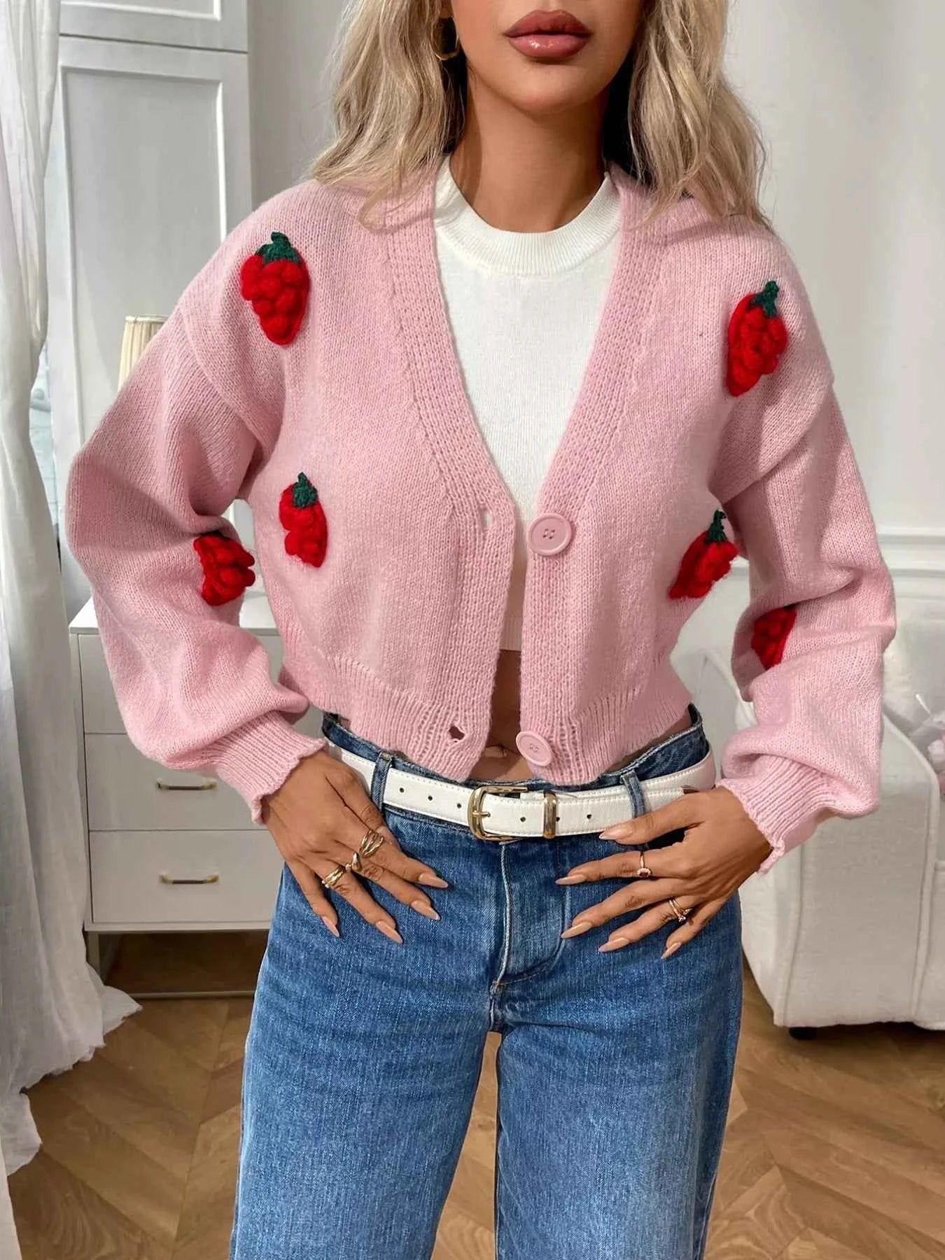 Strawberry Cropped Button-Up Cardigan 762a7aec-8622-4ae7-9890-7bc16c56ba97-Max-Origin