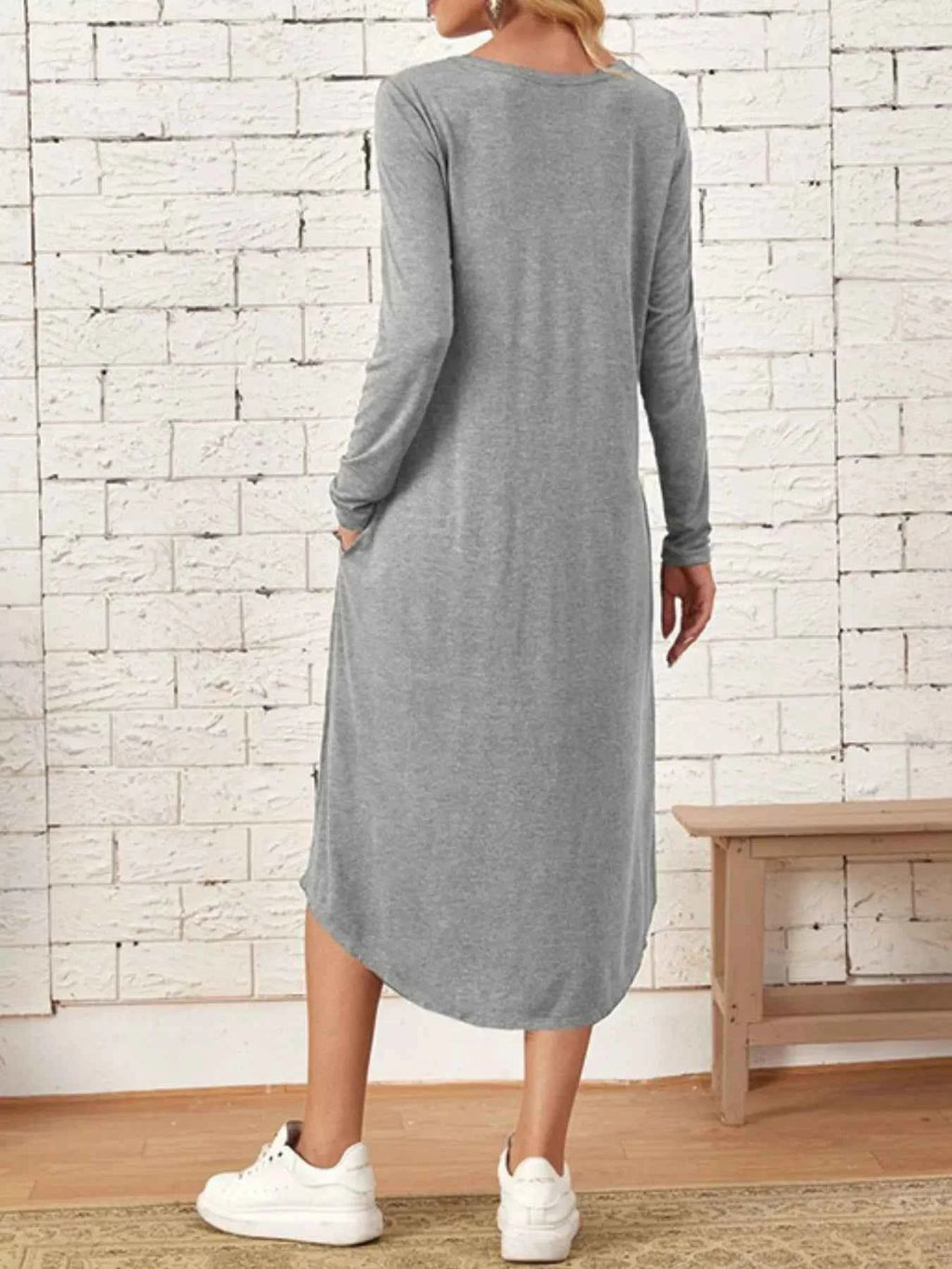 Casual Long Sleeve Pocket Midi Dress 7632691e-15c6-4ed8-b4a5-19e4c6431cb0-Max-Origin