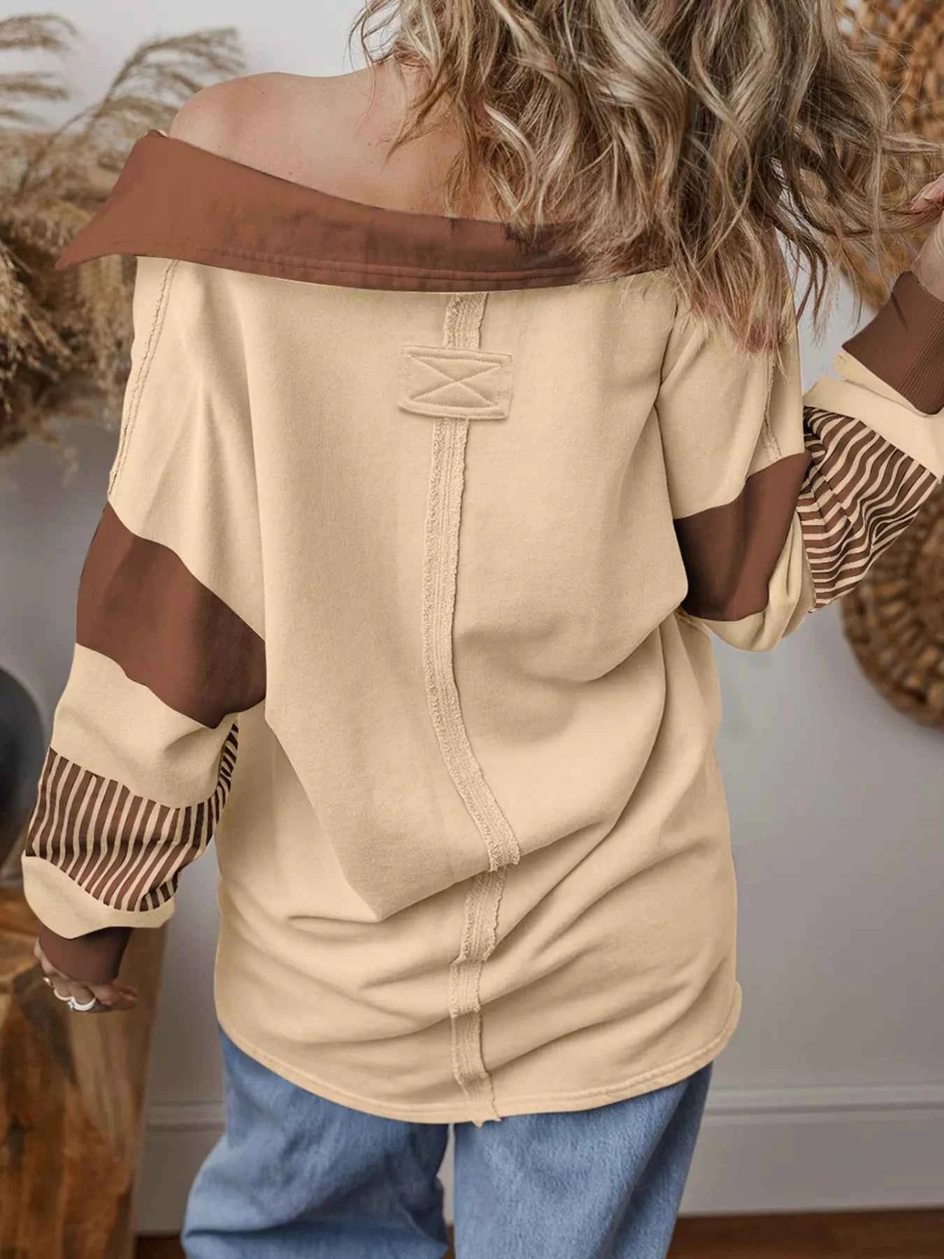 Color Block Striped Patchwork Sequin Rugby Graphic Polo Sweatshirt 763f4af642fb406388ac6dbc5b87b999-Max-Origin
