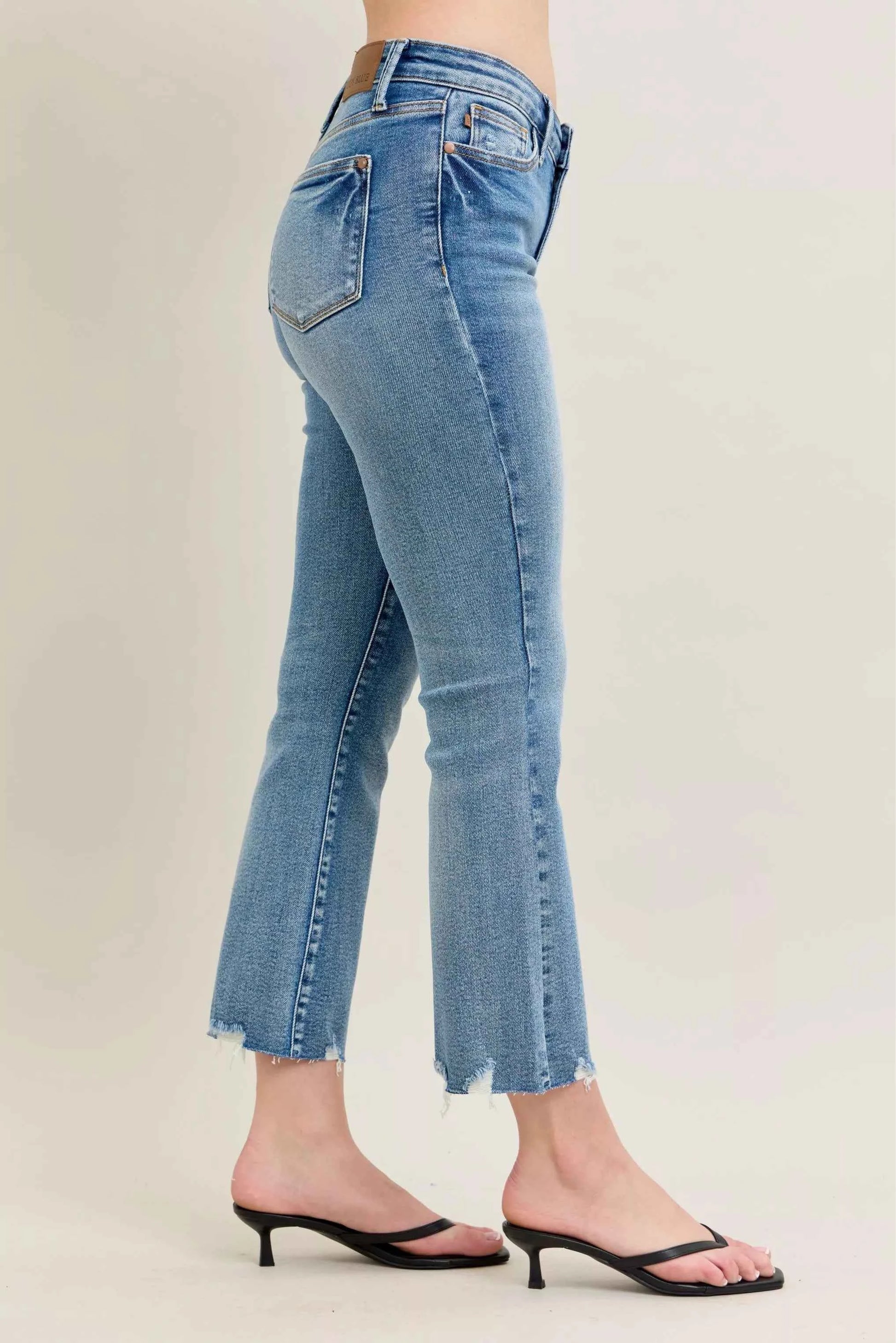 Judy Blue Mr Vintage Wash Destroy Hem Kick Flare Jeans 764341cf47db4d9c9d7671a243ed6f3d-Max-Origin