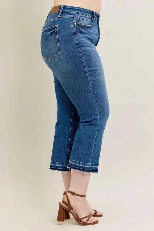 Judy Blue Full Size Hw Vintage Wash Release Hem Kick Flare Jeans Plus Size 765469d5-c7e0-44b1-aaaf-50f57ae87898-Max-Origin