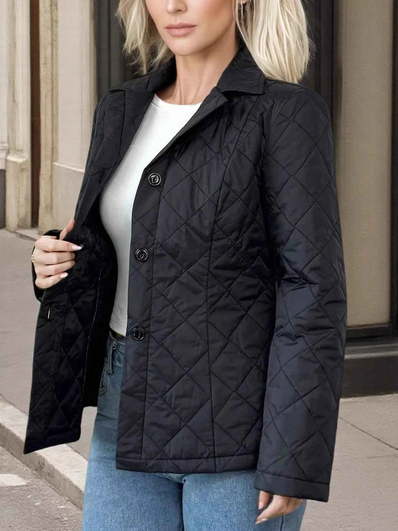 Quilted Button Up Outerwear Black 765976548d1c412f8cd0c22ce507cb50-Max-Origin