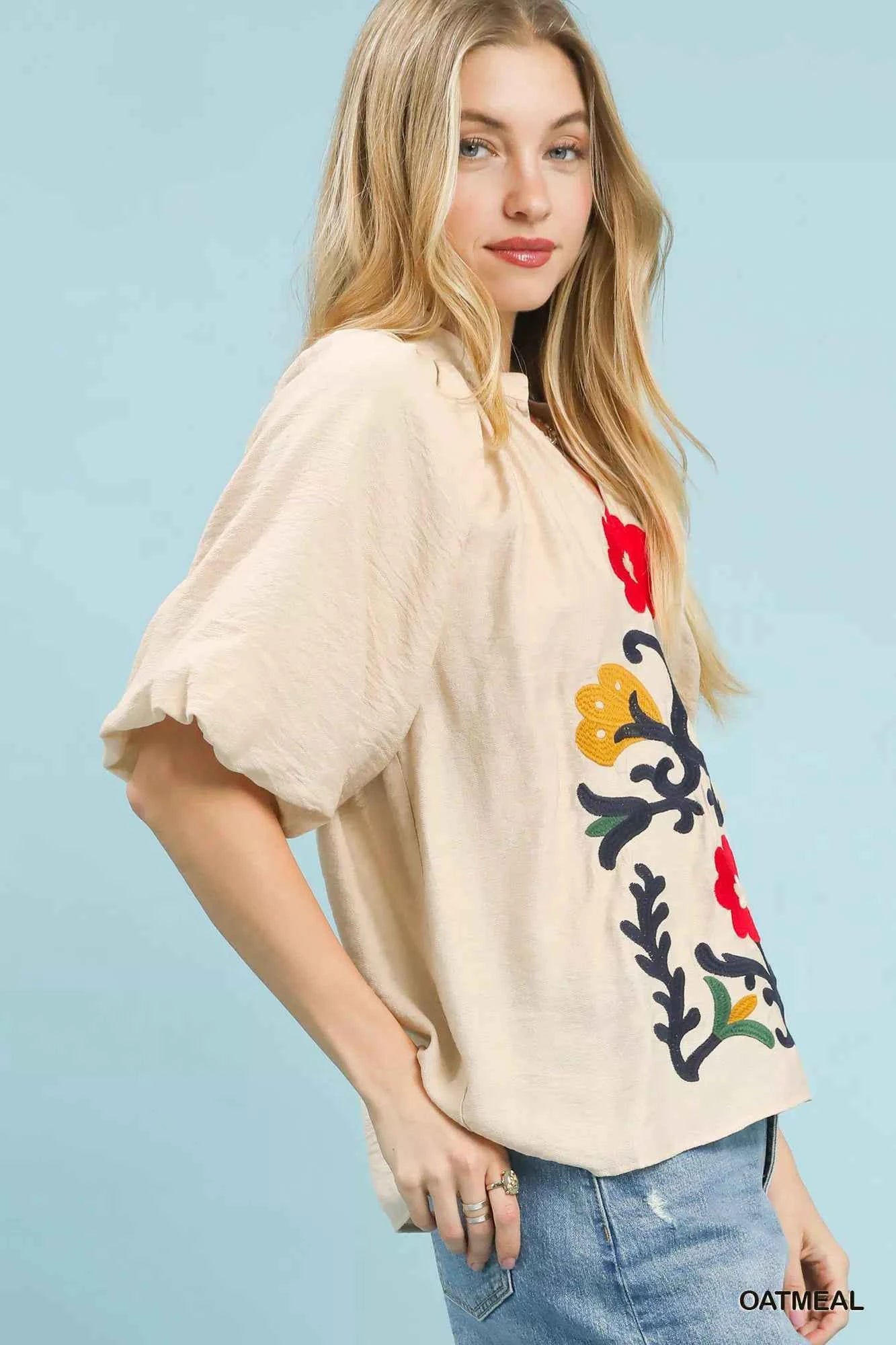 Umgee Embroidered Boho Puff Sleeve Blouse 767d9ae5-3ec1-4643-bb19-b8ba5e4d2ed1-Max-Origin
