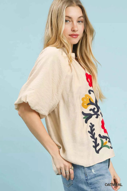 Umgee Embroidered Boho Puff Sleeve Blouse 767d9ae5-3ec1-4643-bb19-b8ba5e4d2ed1-Max-Origin