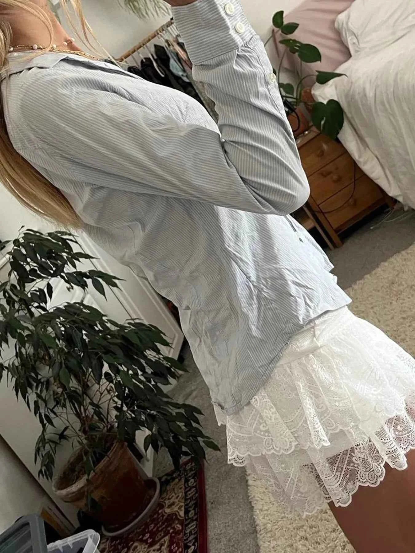 Printed Button-Down Long Sleeve Shirt