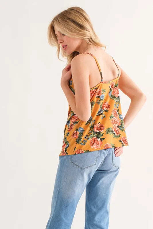 Floral Printed Casual Tank Top - 100% Rayon Sleeveless 7681cf15d9b64e589c49ecef645d7539-Max-Origin