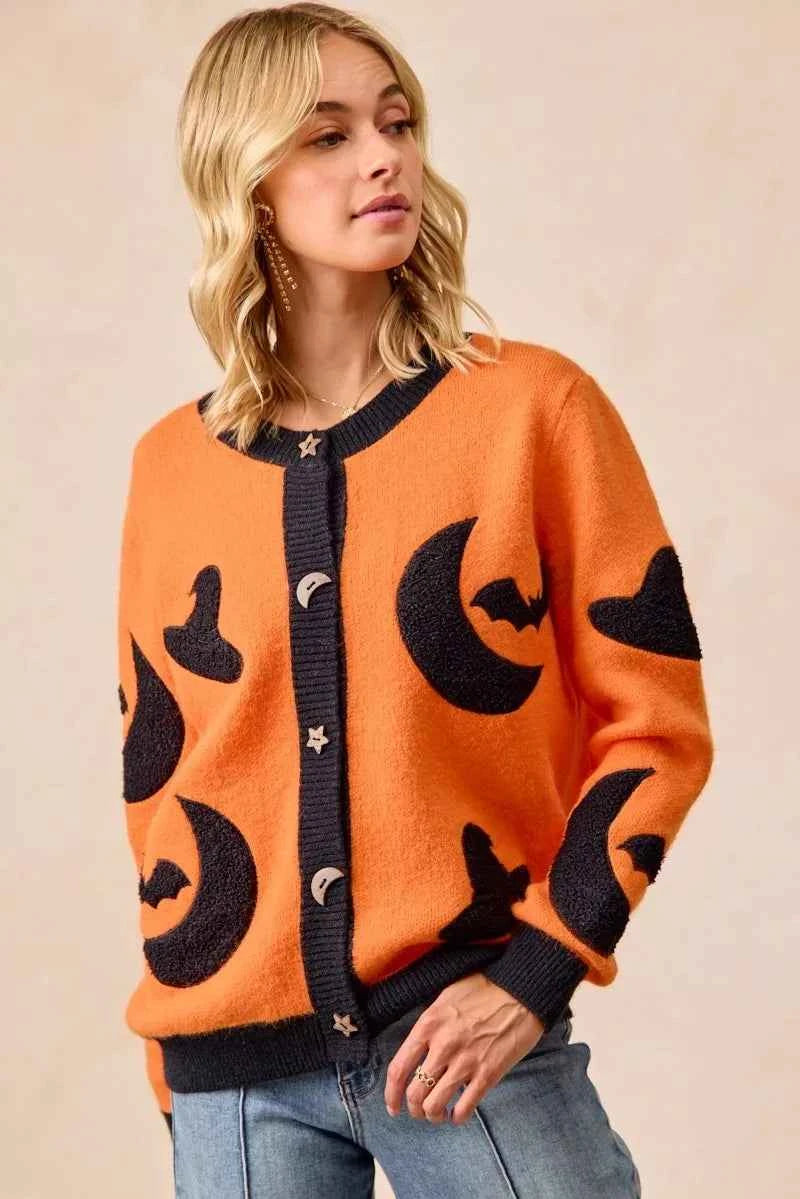 BiBi Halloween Witch Hat Moon Bat Artwork Cardigan 769243d227854c62a5d951d279139cb7-Max-Origin