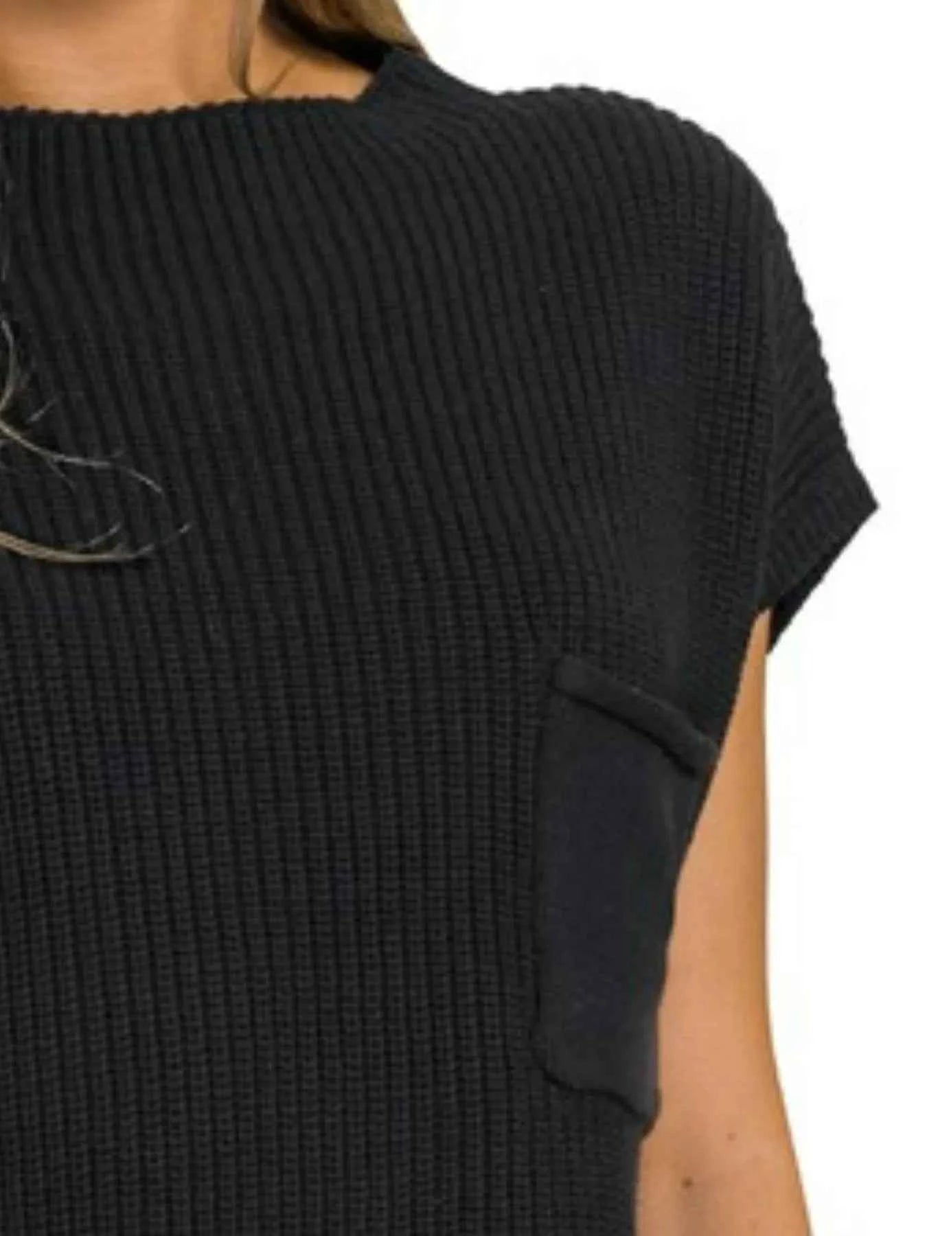 Zenana Mock Neck Short Sleeve Sweater 76a281aa-2dc2-4f8e-b1e4-309ac118d6ff-Max-Origin
