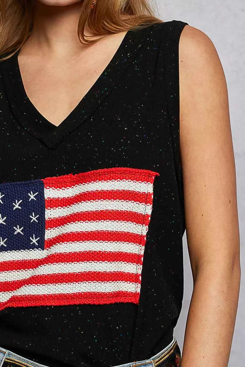 POL V-Neck Ribbed Tank with American Flag Patch and Star Back Patch 76a7f629-dd19-4ce3-b00f-ceda948ec355-Max-Origin