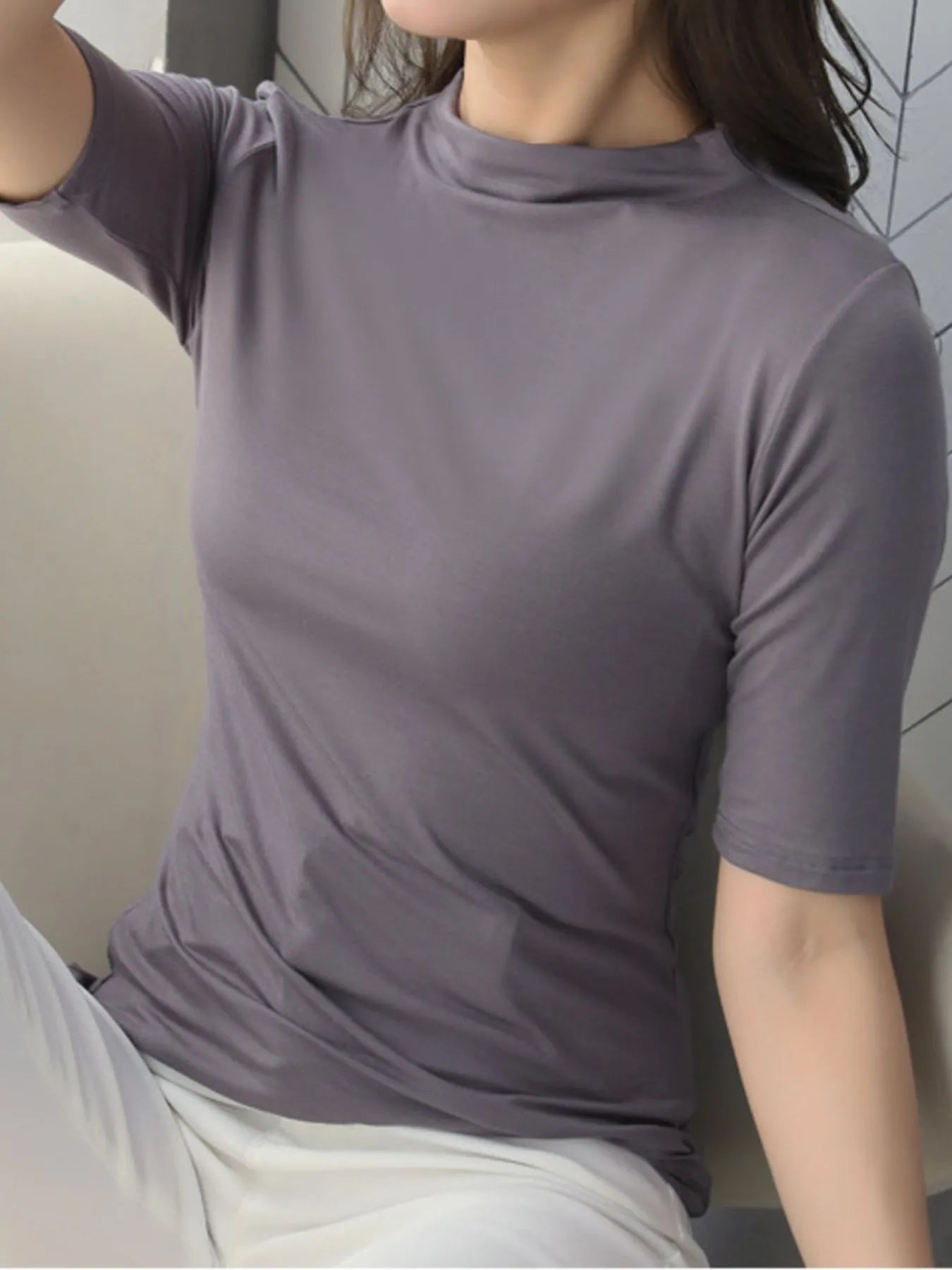 Solid Color Short Sleeve T-Shirt 76bf7b5d-84ce-40f0-92ee-b52d4e4356f6-Max-Origin
