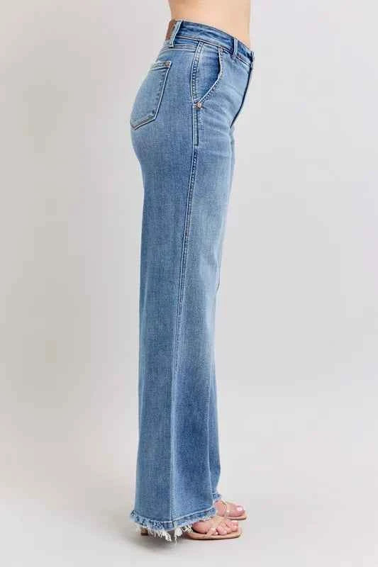 Judy Blue Full Size Raw Hem Wide Leg Jeans Plus Size 76c16cce22df43b499277f1a81bf07ad-Max-Origin
