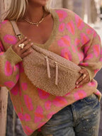 Leopard Oversized V-Neck Sweater 76cdbdcf-7e9c-4505-bea6-a16b8b5a80d6-Max-Origin